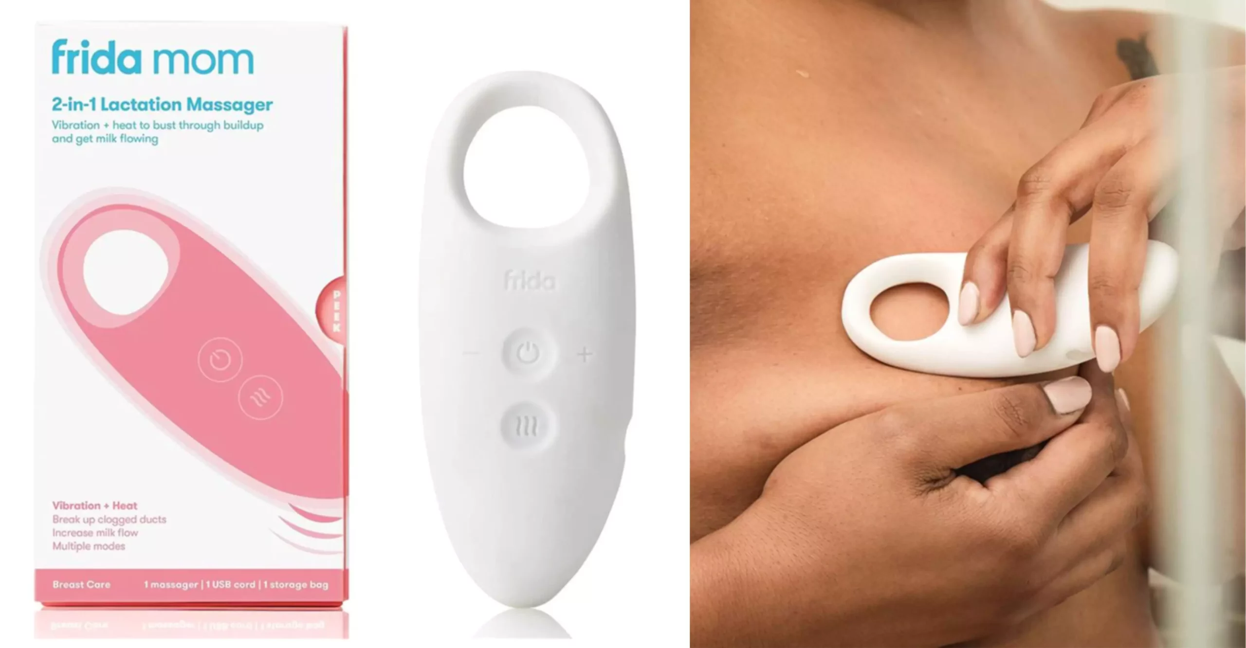 Massageador para lactação com calor e vibração - Just Real Moms